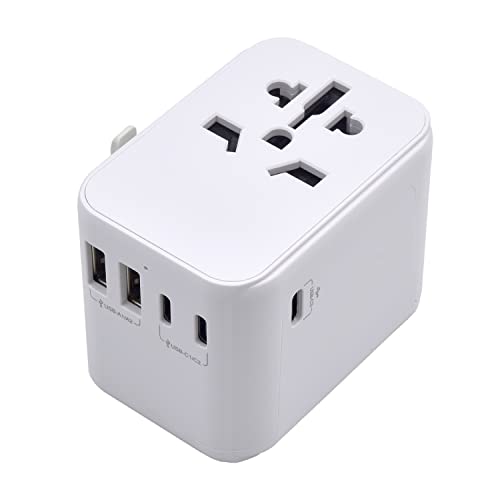 Welly Reiseadapter Weltweit, Universal Reiseadapter, Universal Steckdosenadapter mit 2 USB und 3 Type-C Ports, Reisestecker für Deutschland,England,USA,Australien und über 224 Länder, Kinderschutz von Welly Enjoy