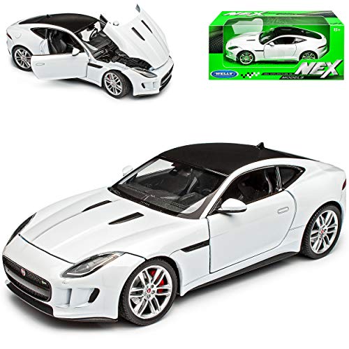 Welly Jaguar F-Type Coupe Weiss Ab 2013 1/24 Modell Auto mit individiuellem Wunschkennzeichen von Welly