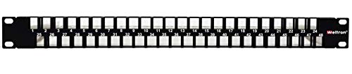 48 Port Blank HD Rack Mount Patch Panel – Design für Weltron 678 Keystone Jack, Schwarz von Weltron