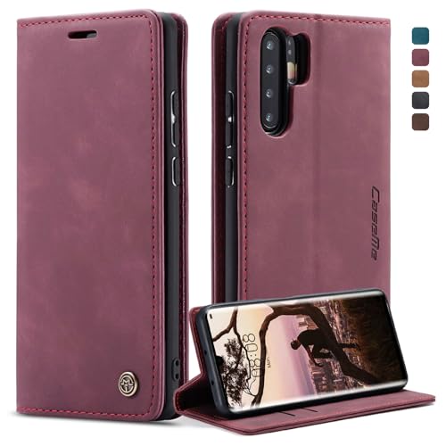 CaseMe Hülle für Huawei P30 Pro Vintage Dünne Handyhülle mit Kartenfach Geld Slot Ständer PU Ledertasche Flip Schutzhülle für Huawei P30 Pro- Rot CaseMe Hülle für Huawei P30 Pro Vintage Dünne Handyhülle mit Kartenfach Geld Slot Ständer PU Ledertasche Flip Schutzhülle für Huawei P30 Pro- Rot von WenBaby