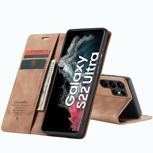 CaseMe Hülle für Samsung Galaxy S22 Ultra Vintage Dünne Handyhülle mit Kartenfach Geld Slot Ständer PU Ledertasche Flip Schutzhülle für Samsung Galaxy S22 Ultra- Braun CaseMe Hülle für Samsung Galaxy S22 Ultra Vintage Dünne Handyhülle mit Kartenfach Geld Slot Ständer PU Ledertasche Flip Schutzhülle für Samsung Galaxy S22 Ultra- Braun von WenBaby
