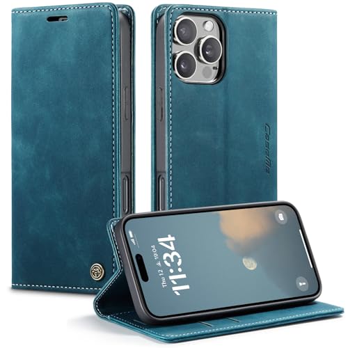 CaseMe Hülle für iPhone 16 Pro Vintage Dünne Handyhülle mit Kartenfach Geld Slot Ständer PU Ledertasche Flip Schutzhülle für iPhone 16 Pro- Blaugrün CaseMe Hülle für iPhone 16 Pro Vintage Dünne Handyhülle mit Kartenfach Geld Slot Ständer PU Ledertasche Flip Schutzhülle für iPhone 16 Pro- Blaugrün von WenBaby