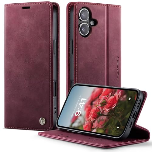 WenBaby CaseMe Handyhülle für iPhone 12/12 Pro Hülle Premium Nubukleder PU Lederhülle Klapphülle【RFID Schutz】 Kartenfach Standfunktion Schutzhülle Flip Case Wallet Tasche Cover,Weinrot WenBaby CaseMe Handyhülle für iPhone 12/12 Pro Hülle Premium Nubukleder PU Lederhülle Klapphülle【RFID Schutz】 Kartenfach Standfunktion Schutzhülle Flip Case Wallet Tasche Cover,Weinrot von WenBaby