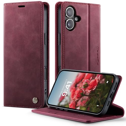 WenBaby CaseMe Handyhülle für iPhone 16 Plus Hülle Premium Nubukleder PU Lederhülle Klapphülle【RFID Schutz】 Kartenfach Standfunktion Schutzhülle Flip Case Wallet Tasche Cover,Weinrot WenBaby CaseMe Handyhülle für iPhone 16 Plus Hülle Premium Nubukleder PU Lederhülle Klapphülle【RFID Schutz】 Kartenfach Standfunktion Schutzhülle Flip Case Wallet Tasche Cover,Weinrot von WenBaby