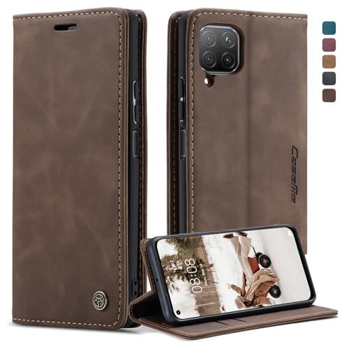 WenBaby CaseMe Hülle für Huawei P40 Lite Vintage Dünne Handyhülle mit Kartenfach Geld Slot Ständer PU Ledertasche Flip Schutzhülle für Huawei P40 Lite- Kaffee Braun von WenBaby