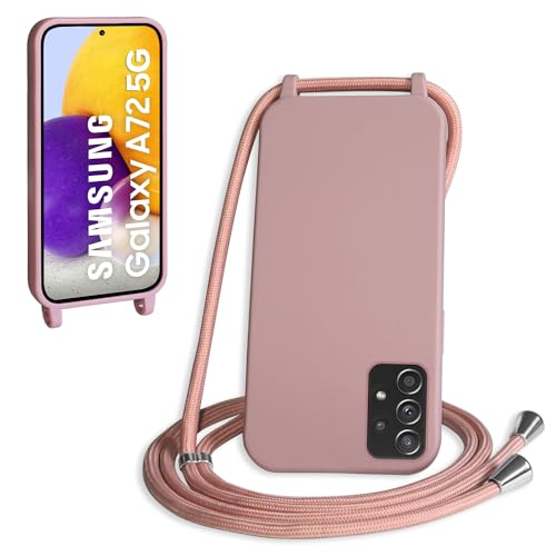 WenBaby Handykette für Samsung Galaxy A72 Hülle mit Band,Handyhülle mit Schnur zum Umhängen Silikon Seil Necklace Schutzhülle mit Kordel Tasche Case TPU Bumper für Galaxy A72- Sandrosa WenBaby Handykette für Samsung Galaxy A72 Hülle mit Band,Handyhülle mit Schnur zum Umhängen Silikon Seil Necklace Schutzhülle mit Kordel Tasche Case TPU Bumper für Galaxy A72- Sandrosa von WenBaby