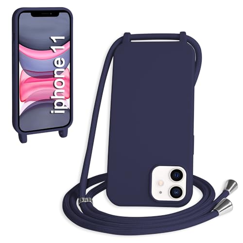 WenBaby Handykette für iPhone 11 Hülle mit Band,Handyhülle mit Schnur zum Umhängen Silikon Seil Necklace Schutzhülle mit Kordel Tasche Case TPU Bumper für iPhone 11- Marineblau WenBaby Handykette für iPhone 11 Hülle mit Band,Handyhülle mit Schnur zum Umhängen Silikon Seil Necklace Schutzhülle mit Kordel Tasche Case TPU Bumper für iPhone 11- Marineblau von WenBaby