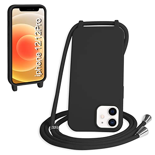 WenBaby Handykette für iPhone 12/iPhone 12 Pro Hülle mit Band,Handyhülle mit Schnur zum Umhängen Silikon Seil Necklace Schutzhülle mit Kordel Tasche Case TPU Bumper- Schwarz WenBaby Handykette für iPhone 12/iPhone 12 Pro Hülle mit Band,Handyhülle mit Schnur zum Umhängen Silikon Seil Necklace Schutzhülle mit Kordel Tasche Case TPU Bumper- Schwarz von WenBaby