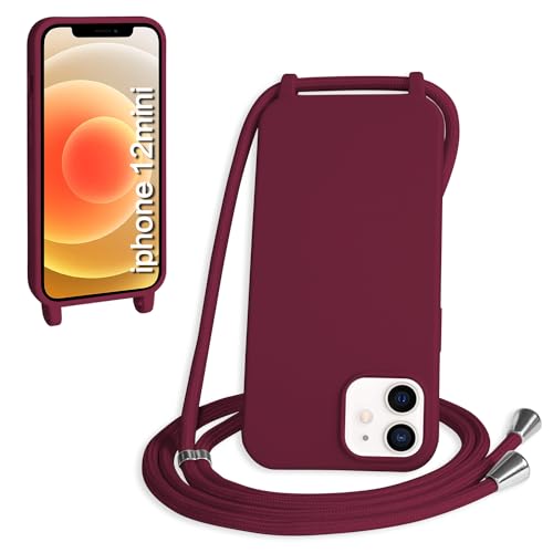 WenBaby Handykette für iPhone 12 Mini Hülle mit Band,Handyhülle mit Schnur zum Umhängen Silikon Seil Necklace Schutzhülle mit Kordel Tasche Case TPU Bumper für iPhone 12 Mini- Rot WenBaby Handykette für iPhone 12 Mini Hülle mit Band,Handyhülle mit Schnur zum Umhängen Silikon Seil Necklace Schutzhülle mit Kordel Tasche Case TPU Bumper für iPhone 12 Mini- Rot von WenBaby