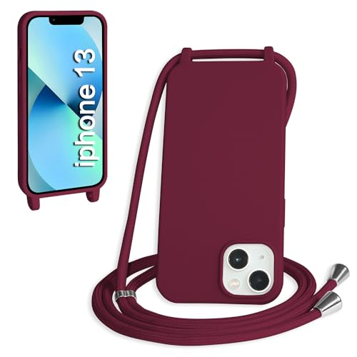 WenBaby Handykette für iPhone 13 Hülle mit Band,Handyhülle mit Schnur zum Umhängen Silikon Seil Necklace Schutzhülle mit Kordel Tasche Case TPU Bumper für iPhone 13- Rot WenBaby Handykette für iPhone 13 Hülle mit Band,Handyhülle mit Schnur zum Umhängen Silikon Seil Necklace Schutzhülle mit Kordel Tasche Case TPU Bumper für iPhone 13- Rot von WenBaby