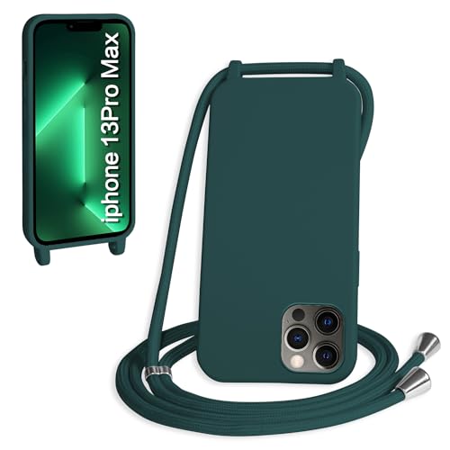 WenBaby Handykette für iPhone 13 Pro Max Hülle mit Band,Handyhülle mit Schnur zum Umhängen Silikon Seil Necklace Schutzhülle mit Kordel Tasche Case TPU Bumper für iPhone 13 Pro Max- Dunkelgrün WenBaby Handykette für iPhone 13 Pro Max Hülle mit Band,Handyhülle mit Schnur zum Umhängen Silikon Seil Necklace Schutzhülle mit Kordel Tasche Case TPU Bumper für iPhone 13 Pro Max- Dunkelgrün von WenBaby