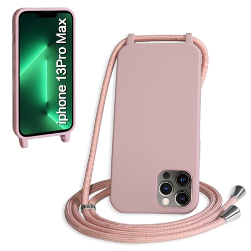WenBaby Handykette für iPhone 13 Pro Max Hülle mit Band,Handyhülle mit Schnur zum Umhängen Silikon Seil Necklace Schutzhülle mit Kordel Tasche Case TPU Bumper für iPhone 13 Pro Max- Sandrosa WenBaby Handykette für iPhone 13 Pro Max Hülle mit Band,Handyhülle mit Schnur zum Umhängen Silikon Seil Necklace Schutzhülle mit Kordel Tasche Case TPU Bumper für iPhone 13 Pro Max- Sandrosa von WenBaby