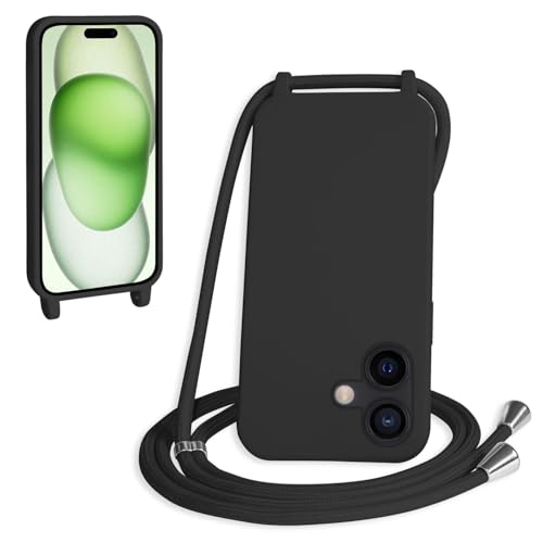 WenBaby Handykette für iPhone 16 Plus Hülle mit Band,Handyhülle mit Schnur zum Umhängen Silikon Seil Necklace Schutzhülle mit Kordel Tasche Case TPU Bumper für iPhone 16 Plus- Schwarz WenBaby Handykette für iPhone 16 Plus Hülle mit Band,Handyhülle mit Schnur zum Umhängen Silikon Seil Necklace Schutzhülle mit Kordel Tasche Case TPU Bumper für iPhone 16 Plus- Schwarz von WenBaby