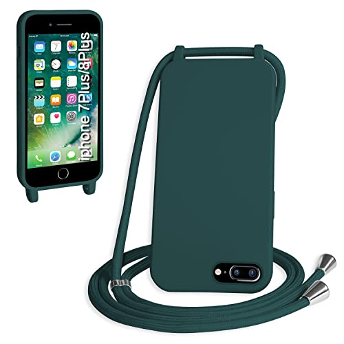 WenBaby Handykette für iPhone 6/7/8 Plus Hülle mit Band,Handyhülle mit Schnur zum Umhängen Silikon Seil Necklace Schutzhülle mit Kordel Tasche Case TPU Bumper für iPhone 6/7/8 Plus- Dunkelgrün WenBaby Handykette für iPhone 6/7/8 Plus Hülle mit Band,Handyhülle mit Schnur zum Umhängen Silikon Seil Necklace Schutzhülle mit Kordel Tasche Case TPU Bumper für iPhone 6/7/8 Plus- Dunkelgrün von WenBaby