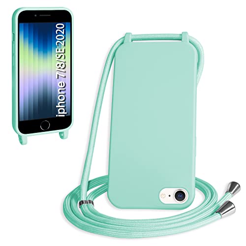 WenBaby Handykette für iPhone 7/8/SE 2020 Hülle mit Band,Handyhülle mit Schnur zum Umhängen Silikon Seil Necklace Schutzhülle mit Kordel Tasche Case TPU Bumper für iPhone 7/8/SE 2020- Pfefferminzgrün WenBaby Handykette für iPhone 7/8/SE 2020 Hülle mit Band,Handyhülle mit Schnur zum Umhängen Silikon Seil Necklace Schutzhülle mit Kordel Tasche Case TPU Bumper für iPhone 7/8/SE 2020- Pfefferminzgrün von WenBaby