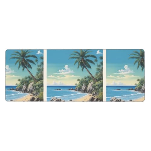Palm Tree Rocky Shore Tastaturunterlage, Büro-Schreibtischunterlage und Schreibunterlage sind die makellose Wahl für Arbeit und Unterhaltung Palm Tree Rocky Shore Tastaturunterlage, Büro-Schreibtischunterlage und Schreibunterlage sind die makellose Wahl für Arbeit und Unterhaltung von WenDang