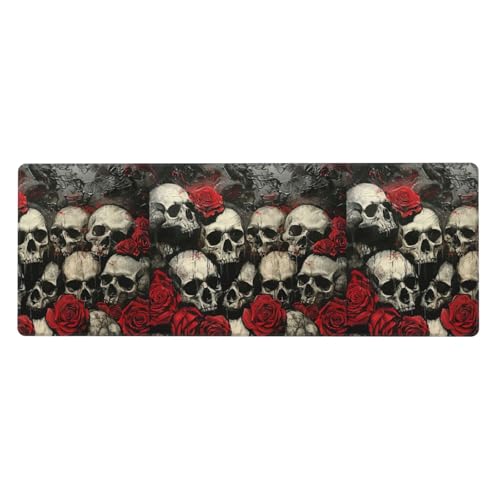 Tastaturunterlage mit Totenkopf und roter Rose, Büro-Schreibtischunterlage und Schreibblock sind die makellose Wahl für Arbeit und Unterhaltung Tastaturunterlage mit Totenkopf und roter Rose, Büro-Schreibtischunterlage und Schreibblock sind die makellose Wahl für Arbeit und Unterhaltung von WenDang