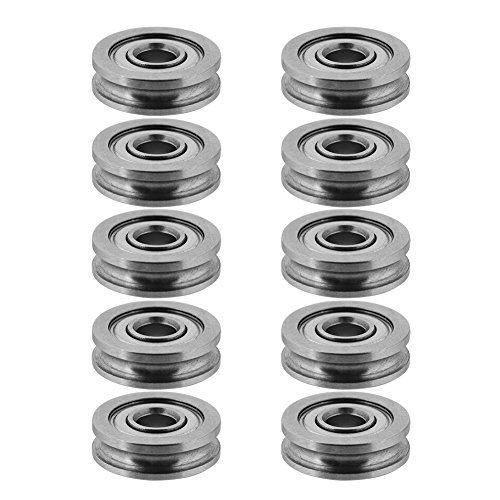 Wendry 10 Stücke 4 * 13 * 4mm 3D Drucker Extruder Teile U-Nut-Riemenscheibenlager Guide Rad Riemenscheibe Schiene Kugellager aus Hochwertigem Metallmaterial, Silber von Wendry