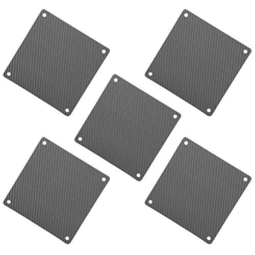 Wendry 12 cm PVC Computer PC Kühler Lüfter Filter Schwarz Staubdicht Gehäusedeckel, Ultra Fine Aluminium Mesh Speziell für 120mm * 120mm Lüfter (5 Stück) von Wendry