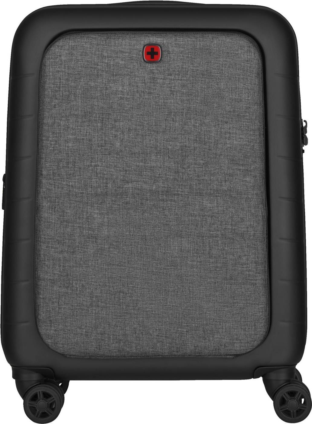 Wenger Syntry Carry-On - Spinner - Hardside - Polyester, Polycarbonat, ABS-Kunststoff - Schwarz, Heather Gray - 35,60cm (14) von Wenger