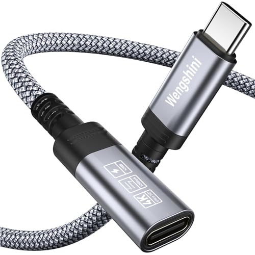 Wengshini USB C Verlängerungs Kabel 1M,USB C Buchse auf USB Stecker USB C Kabel Verlängerung,100W/10Gbps Datenübertragung für Laptop, Mobiltelefon, Monitor, Geräte usw. von Wengshini