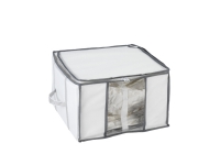 WENKO Soft Box S, Weiche Kleidungsaufbewahrungstasche, Transparent, Weiß, Polyethylen, Polypropylen (PP), Reißverschluss, 40 cm, 25 cm von Wenko