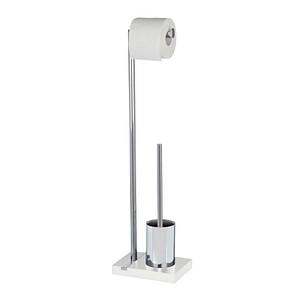 WENKO WC-Garnitur Noble weiß, silber Kunststoff WENKO WC-Garnitur Noble weiß, silber Kunststoff von Wenko
