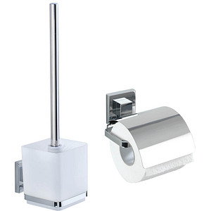 WENKO WC-Garnitur Quadro silber Metall von Wenko