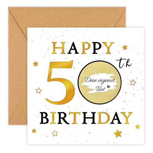 WenmthG - 50. Geburtstag Gutschein zum selber ausfüllen mit Rubbelaufkleber - 50er Geschenkidee - 50 Geburtstagskarte mit Umschlag - Rubbellose zum Selbstgestalten - Geschenke für Frauen, Männer von WenmthG