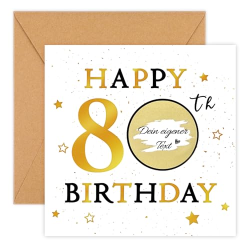 WenmthG - 80. Geburtstag Gutschein zum selber ausfüllen mit Rubbelaufkleber - 80er Geschenkidee - 80 Geburtstagskarte mit Umschlag - Rubbellose zum Selbstgestalten - Geschenke für Frauen, Männer von WenmthG
