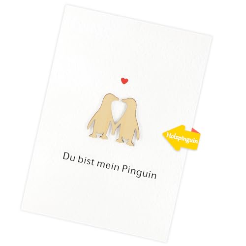 WenmthG - Du bist mein Pinguin Karte Liebe - Geburtstagskarte Liebe - Geschenke für Freundin, Frauen - Romantisches Geschenk für ihn - süße Geschenke - Liebesgeschenke für Frau, Mann von WenmthG