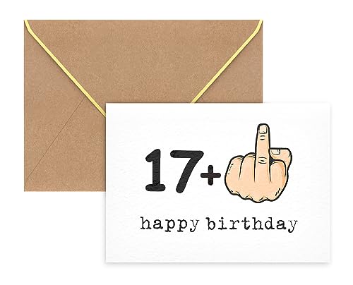 WenmthG - Geburtstagskarte zum 18. Geburtstag mit Umschlag - Lustige Geburtstagskarte - 17 + 1 - Geschenke für Mädchen, Junge - Happy Birthday - Personalisierte Geschenke von WenmthG