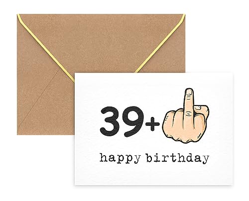 WenmthG - Geburtstagskarte zum 40. Geburtstag mit Umschlag - Lustige Geburtstagskarte - 39 + 1 - Geschenke für Frau, Mann - Happy Birthday - Personalisierte Geschenke von WenmthG