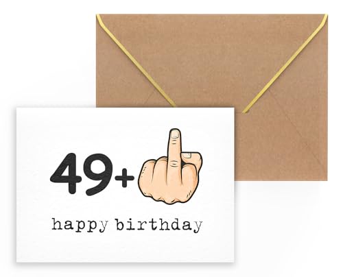 WenmthG - Lustige Geburtstagskarte zum 50. Geburtstag mit Umschlag - 50. Geburtstagskarte - 49 + 1 - Geschenke für Frau, Mann - Happy Birthday von WenmthG