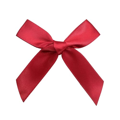 50 Stück rote Schleifen, 7,1 cm Satin-Stoffschleifen, Mini-Schleifen für Geschenkverpackungen, Hochzeiten, Party-Dekorationen (rot) von Wenreykeji