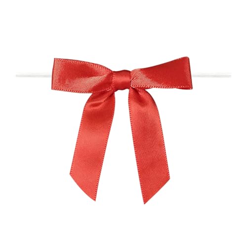7,1 cm rote Schleifen, kleine Satinband-Schleifen zum Basteln, Mini-Schleifen, Dekoration für Geschenkverpackungen, Hochzeiten, Party-Dekorationen, 50 Stück (rot) von Wenreykeji