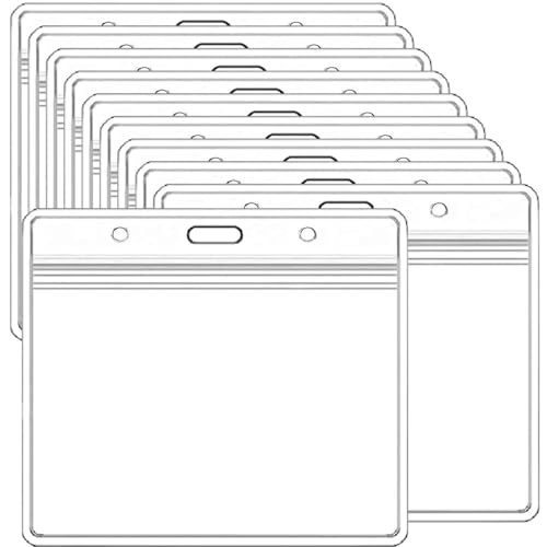Ausweishalter, Ausweishalter, wasserdicht, transparent, horizontal, 12,4 x 8,9 cm, 10 Stück von Wenreykeji