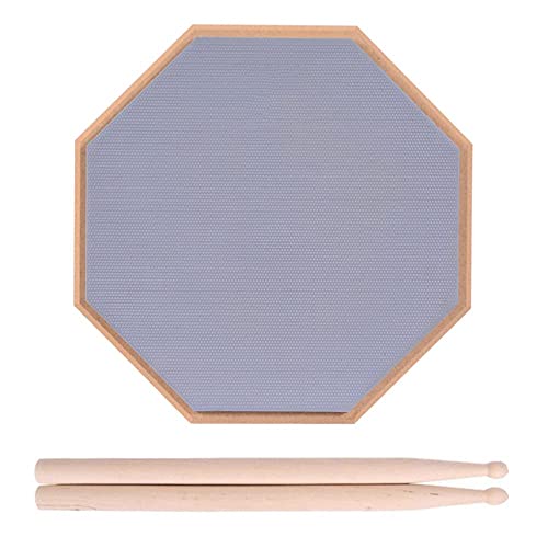 8 Zoll Drum Pad ÜBungspad Schlagzeug, ÜBungspad Schlagzeug, Trommel ÜBungspad, 2 Seitig Leises ÜBungspad, Mit Massivholz Drumsticks, Für Übe Das Trommeln, Grau von Wenrou