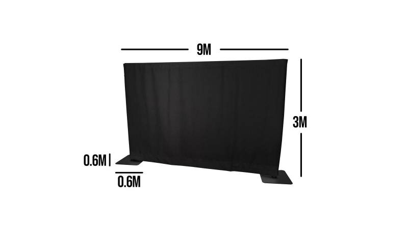 Wentex Pipes & Drapes SET Deko Vorhang 3x9m, schwarz von Wentex