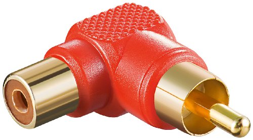 10 Stück Adapter rot Cinch Stecker auf Kupplung - abgewinkelt von Wentronic