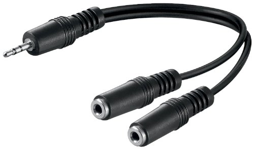 3 Stück Wentronic Audio/Video Kabel (3,5mm stereo Stecker auf 2x 3,5mm stereo Kupplung) 0,2 m von Wentronic