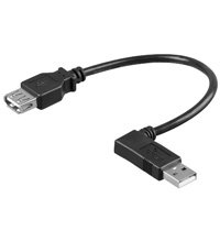 3er Set USB 2.0 Kabel (A Stecker links auf A Buchse) 0,45 m schwarz von Wentronic