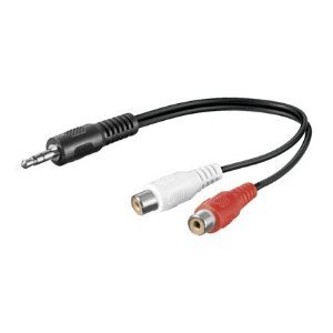 5 Stück - 0.2m 2x Cinch Kupplung auf 3.5mm stereo Klinkenstecker von Wentronic