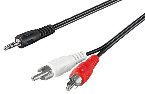 5 Stück | Audio - Video Kabel | Cinchkabel | 3,5 mm stereo Stecker > 2x Cinchstecker | 10,0 m von Wentronic