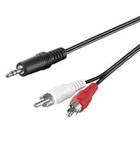 7 Stück | Audio - Video Kabel | Cinchkabel | 3,5 mm stereo Stecker > 2x Cinchstecker | 5,0 m von Wentronic
