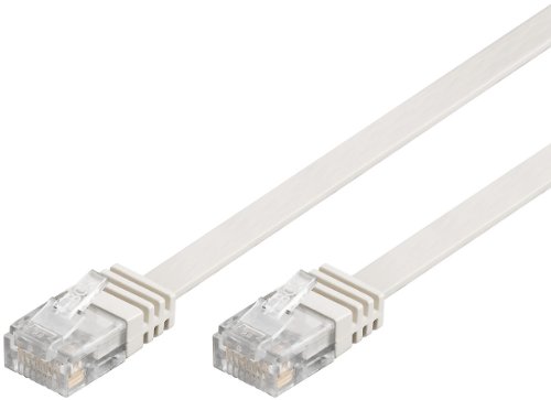 Flachkabel 10m weiß, Ethernet LAN Patchkabel Gigabit Netzwerkkabel Patch Kabel weiß flachband Kabel flach band (RJ45, Cat 6) 2xRJ45 Stecker ideal für Switch, DSL Verbindungen, Patchfelder, Patchpanel, Router, Modem, WLAN und andere Geräte mit RJ45 Anschluß, CAT Kabel KAT Kabel CAT6 ISDN Kabel flach Kabel von Wentronic