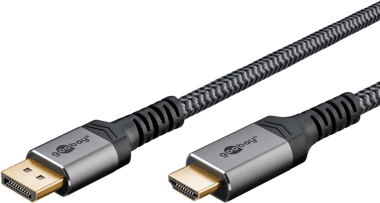 Goobay 65271 Videokabel-Adapter 5 m DisplayPort HDMI Grau (65271) von Wentronic