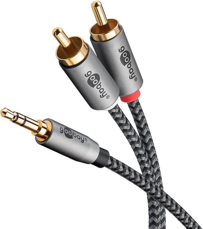 Goobay 65285. Anschluss 1: 3.5mm, Steckverbinder 1 Geschlecht: Männlich, Anschluss 2: 2 x RCA, Steckverbinder 2 Geschlecht: Männlich, Kabelmaterial: Kupfer, Beschichtung Steckerkontakte: Gold, Magnetisch abgeschirmt, AWG Kabelgröße: 28, Kabellänge: 1 m, Produktfarbe: Grau (65285) Goobay 65285. Anschluss 1: 3.5mm, Steckverbinder 1 Geschlecht: Männlich, Anschluss 2: 2 x RCA, Steckverbinder 2 Geschlecht: Männlich, Kabelmaterial: Kupfer, Beschichtung Steckerkontakte: Gold, Magnetisch abgeschirmt, AWG Kabelgröße: 28, Kabellänge: 1 m, Produktfarbe: Grau (65285) von Wentronic