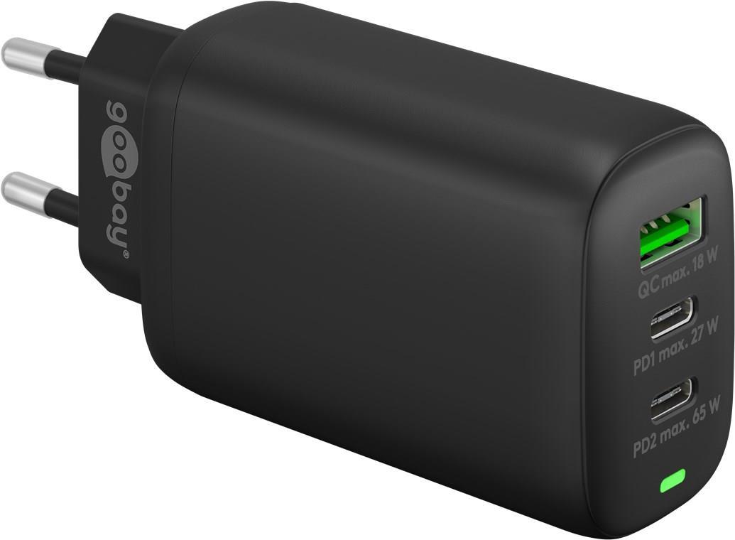 Goobay 65407 Ladegerät für Mobilgeräte Kopfhörer - Laptop - Smartphone - Tablet Schwarz AC Schnellladung Drinnen (65407) von Wentronic