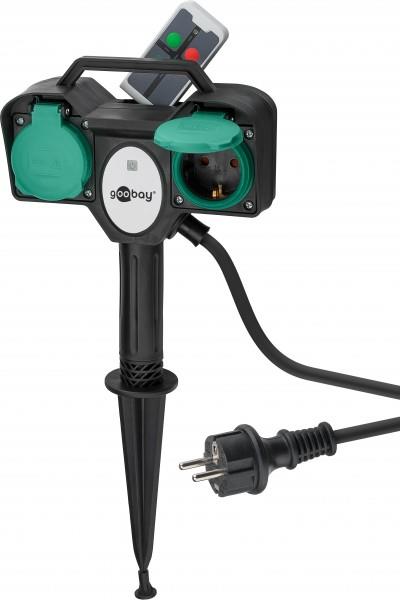 Goobay 76779 Verlängerungskabel 2 m 2 AC-Ausgänge Outdoor Schwarz (76779) von Wentronic